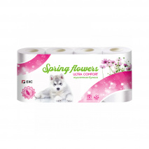 Туалетная бумага Камилия Spring Flowers ( собака) А-8 3 слоя 120 листов 